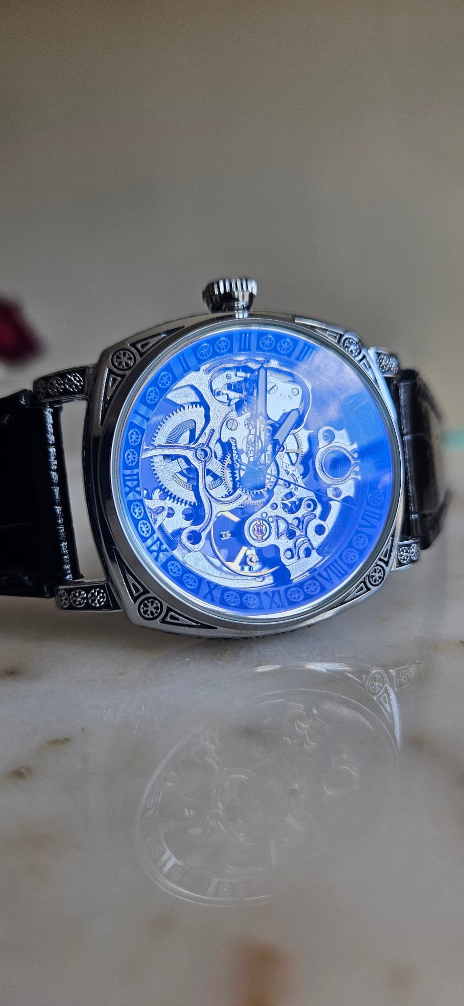 Eternal Skeleton Automatic Men's Watch with Perpetual Rotor Winding