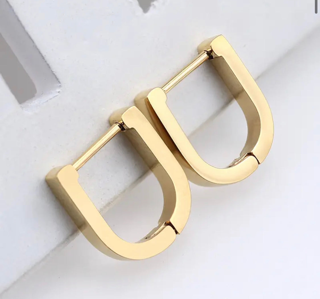 Aura Lux 18K Gold plated Geometric Huggies