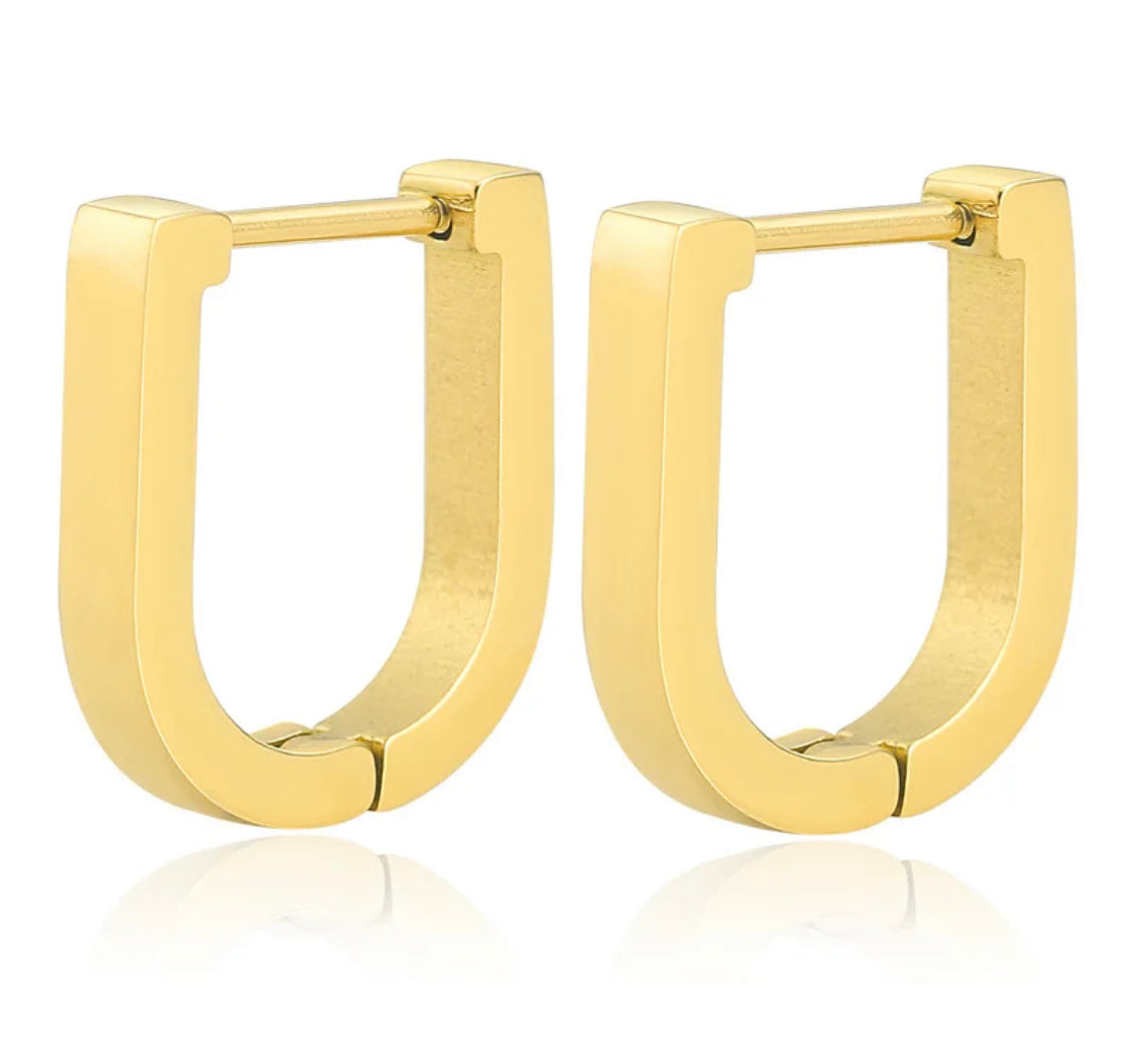 Aura Lux 18K Gold plated Geometric Huggies