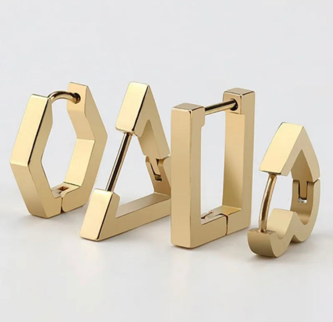 Rectangle Aura Lux geometrical collection 18K earrings